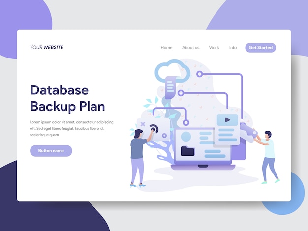 Database backup plan illustratie voor webpagina's Premium Vector