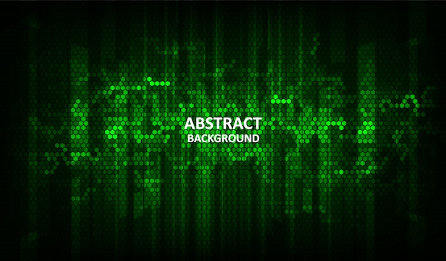 De abstracte halftone groene achtergrond bestaat uit verschillende zeshoek. Premium Vector