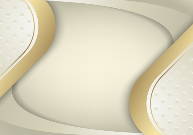 De abstracte witgoudachtergrond combineert met lichteffect. Premium Vector