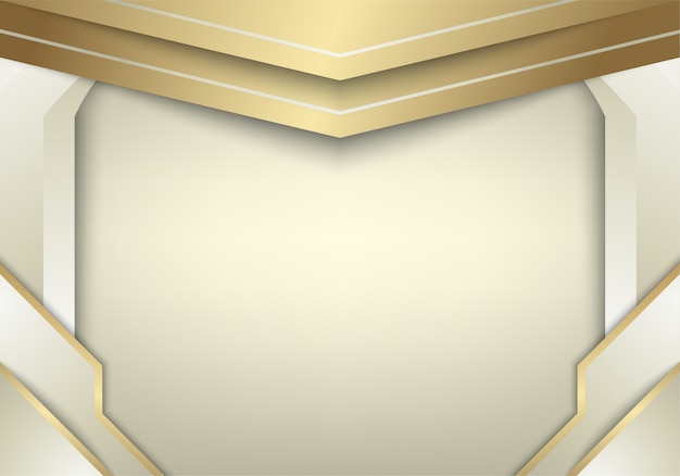De abstracte witgoudachtergrond combineert met lichteffect. Premium Vector