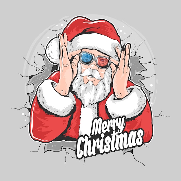 De kunstwerkelement van de kerstman Premium Vector