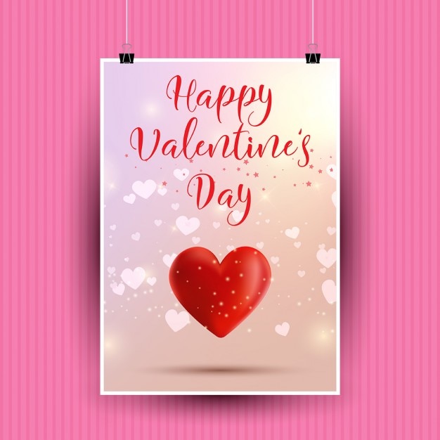 Decoratief ontwerp voor een valentijnsdag kaart Gratis Vector