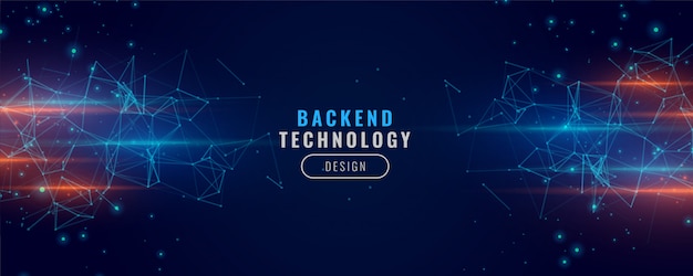 Digitaal van het het achtergrond conceptendeeltje van de backendbanner technologie het ontwerp Gratis Vector