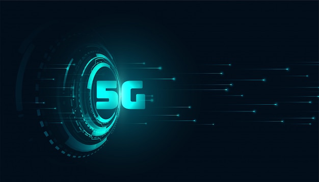 Digitale 5g vijfde generatitechnology achtergrond Gratis Vector