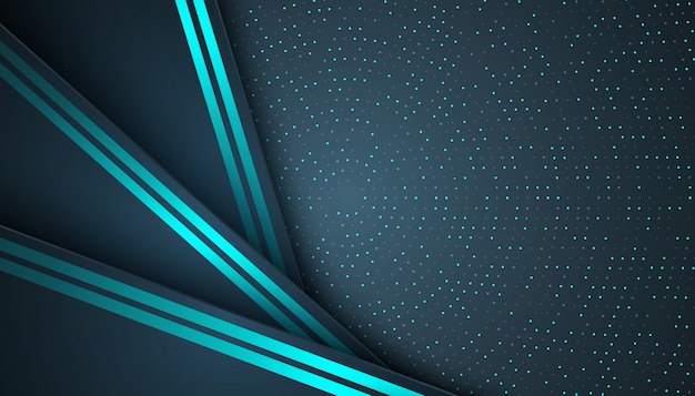 Donkere abstracte achtergrond met donkerblauwe overlappende lagen Premium Vector
