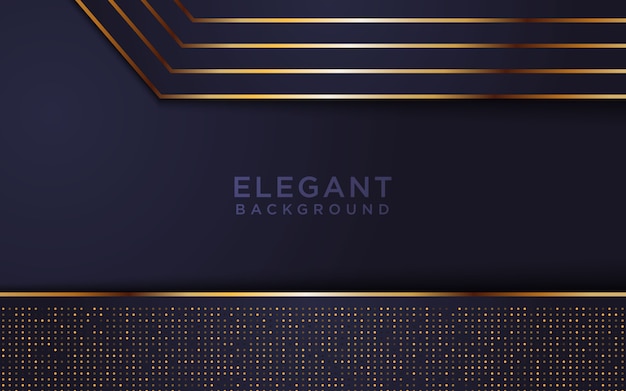 Donkere abstracte achtergrond met gouden lijn Premium Vector