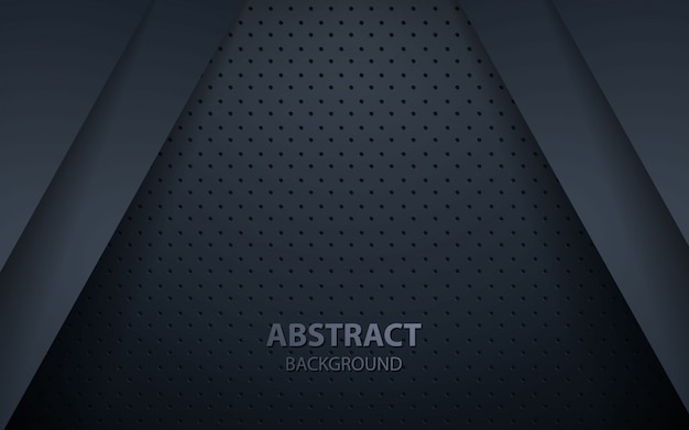 Donkere abstracte achtergrond met zwarte overlappingslagen Premium Vector