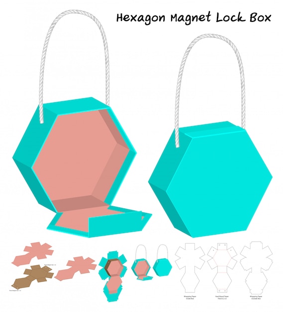 Doos verpakking gestanst sjabloonontwerp Premium Vector