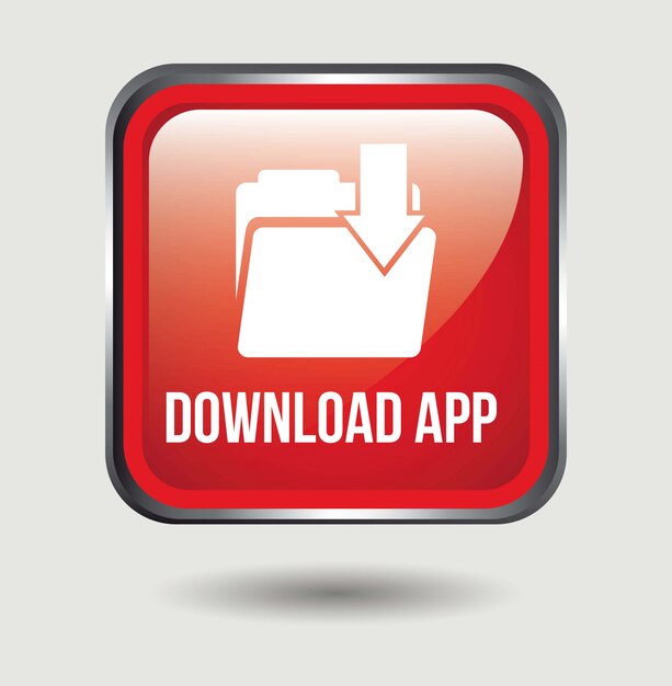 Download app knop over witte achtergrond vectorillustratie Premium Vector