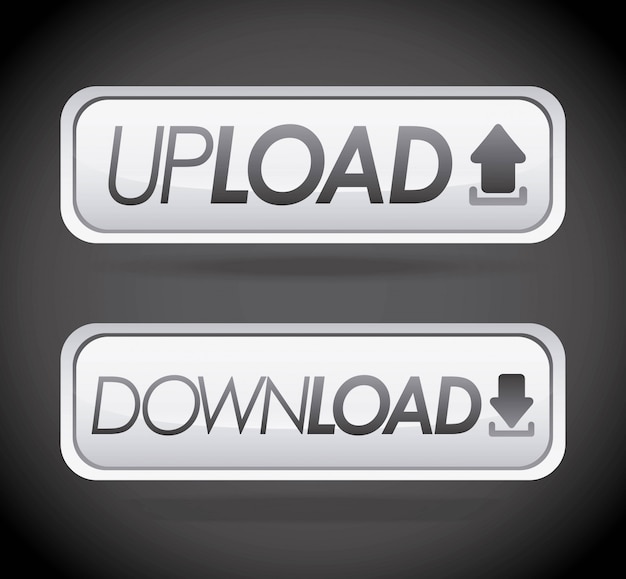 Downloadontwerp over grijze achtergrond vectorillustratie Premium Vector