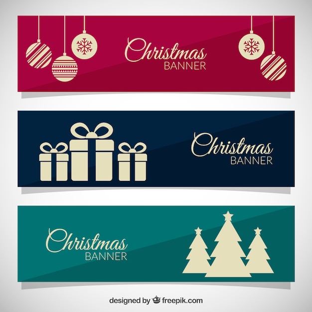 Elegant kerst banners Premium Vector