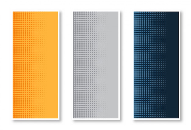 Elegante set van halftone verticale bannerachtergrond Gratis Vector