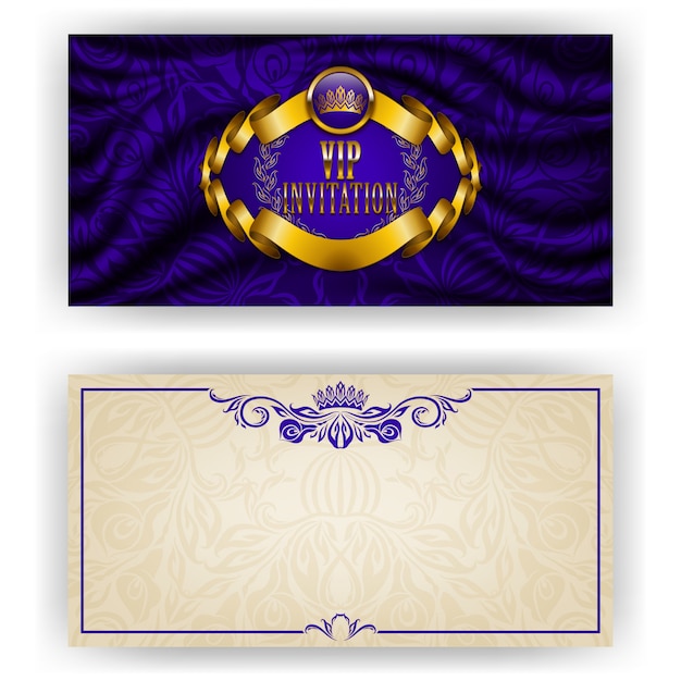 Elegante sjabloon voor vip-luxe uitnodiging Premium Vector