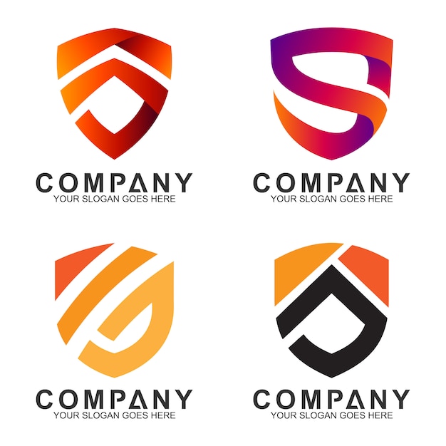 Embleem / badge-schild combinatie met initial / letter s logo-ontwerp Premium Vector