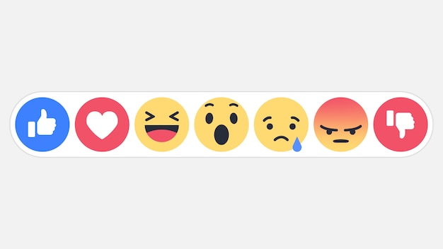 Emoji sociale netwerkreacties pictogram Premium Vector