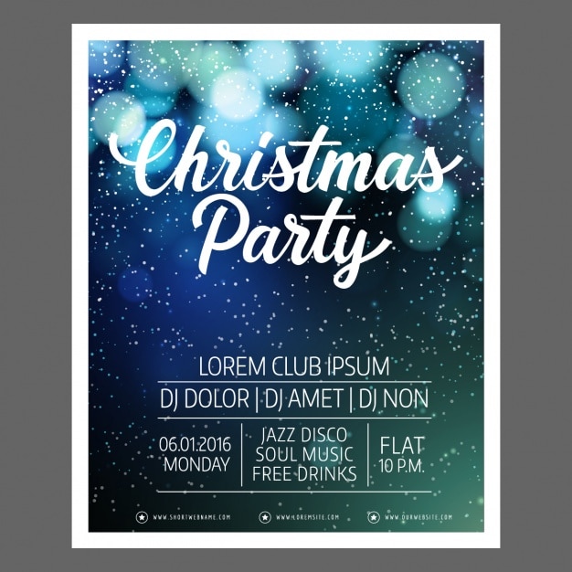 Fantastische kerst poster sjabloon met bokeheffect Premium Vector