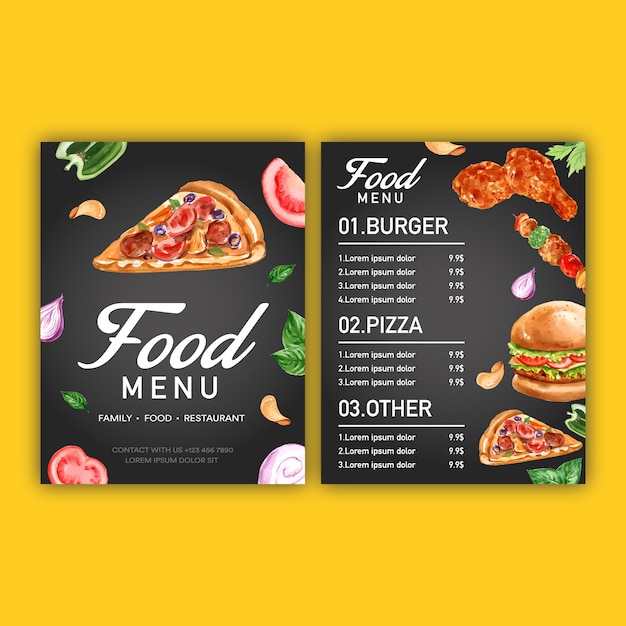 Food Menu Template Free Download Pdf