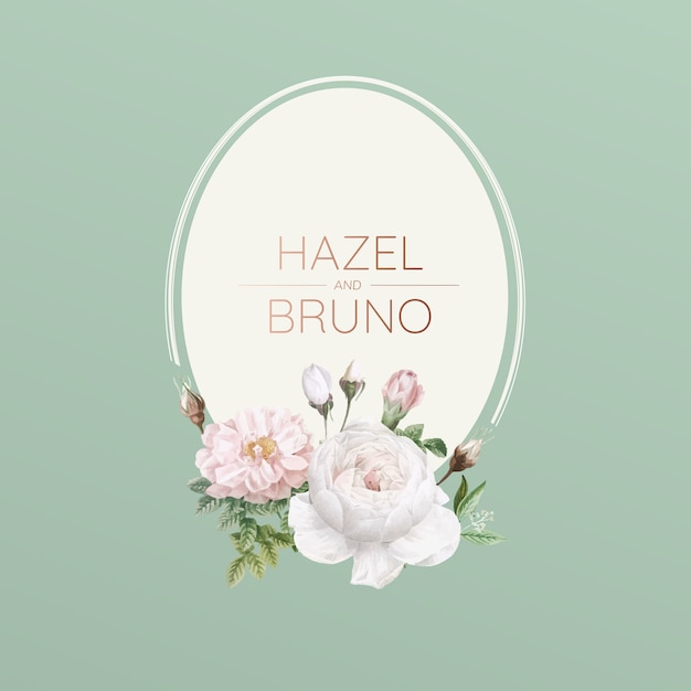 Floral ontwerp bruiloft uitnodiging Gratis Vector