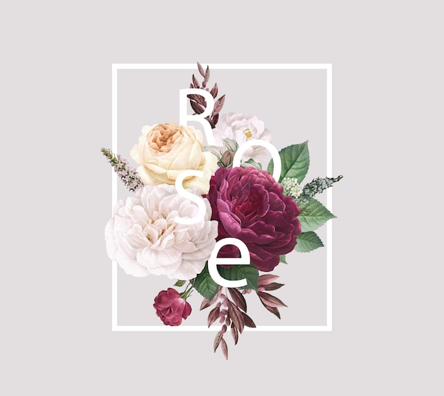 Floral ontwerp bruiloft uitnodiging Gratis Vector