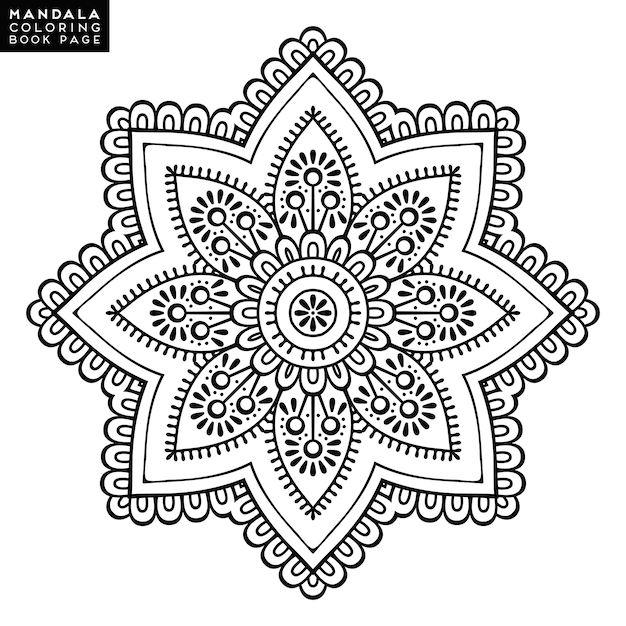 Flower Mandala Vintage Decoratieve Elementen Oosterse Patroon Vectorillustratie Islam Arabisch Indisch Marokkaans Spanje Turks Pakistan Chinees Mysticus Ottomaanse Motieven Kleurboek Pagina Premium Vector