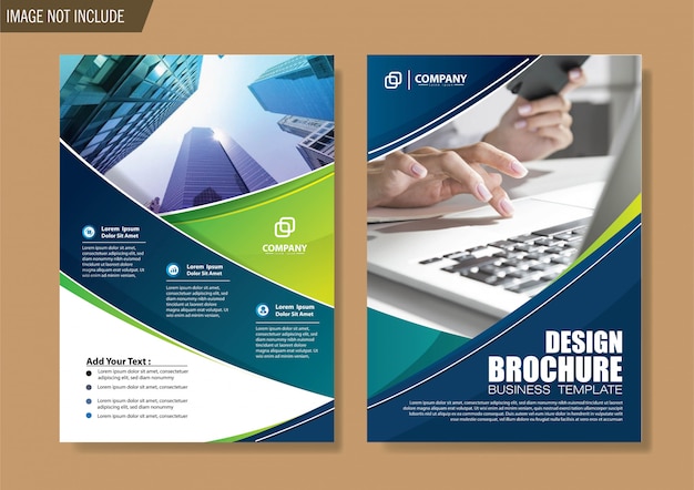 Folder en brochure sjabloon voor ontwerp jaarverslag Premium Vector