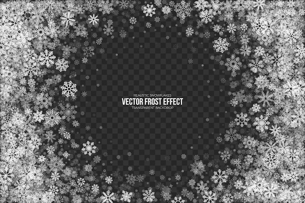 Frame met sneeuwvorsteffect Premium Vector