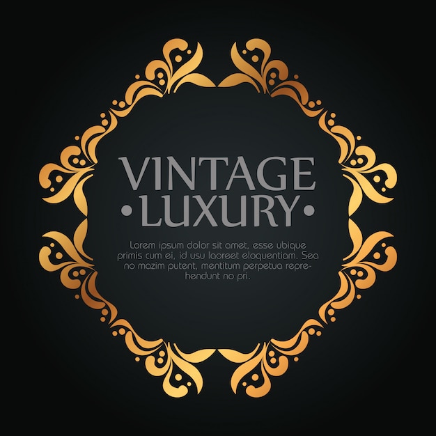 Frame-ontwerp met sierstijl voor luxe label, tekstsjabloon Gratis Vector