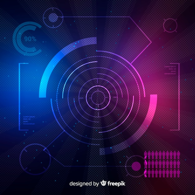 Futuristische hud interface met verloopstijl Gratis Vector