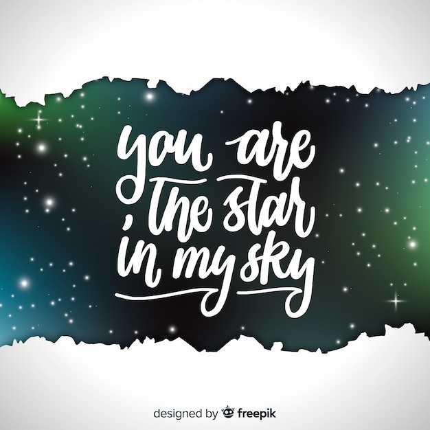 Galaxy achtergrond en citaat ontwerp Gratis Vector
