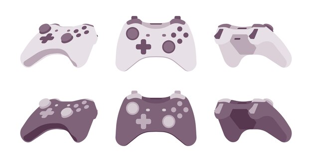 Gamepad in zwarte en witte kleuren Premium Vector
