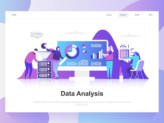 Gegevens analyse moderne platte ontwerpconcept. Premium Vector
