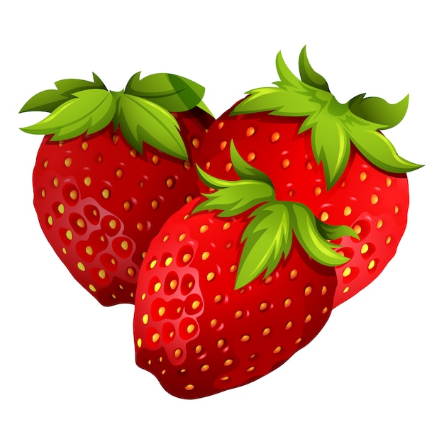 Gekleurde aardbeien ontwerp gratis vector