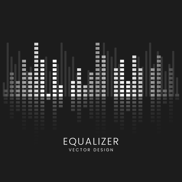 Geluidsgolf equalizer vector ontwerp Gratis Vector
