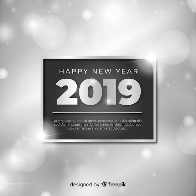 Gelukkig nieuw jaar 2019 achtergrond Gratis Vector