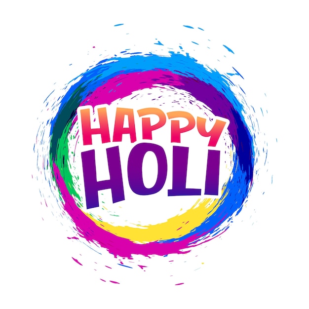 Gelukkige holi abstracte kleurrijke frame achtergrond Gratis Vector