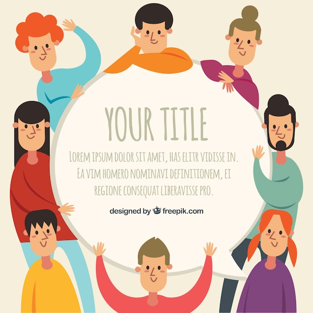 Gelukkige mensenachtergrond Gratis Vector