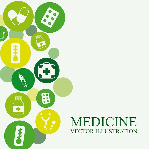 Geneeskunde ontwerp over witte achtergrond vectorillustratie Premium Vector