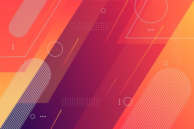 Geometrische vormenachtergrond in gradiënt Gratis Vector