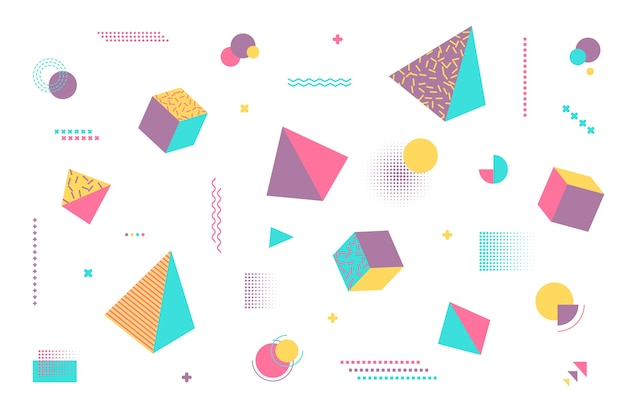Geometrische vormenachtergrond in vlak ontwerp Gratis Vector