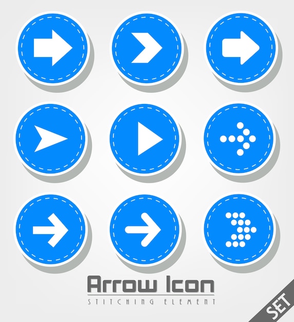 Gestikte pijl pictogram plat ontwerp Premium Vector
