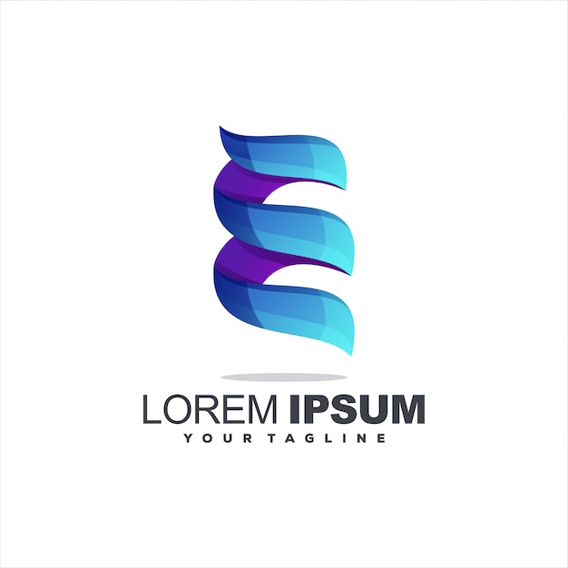 Geweldig letter e-logo Premium Vector