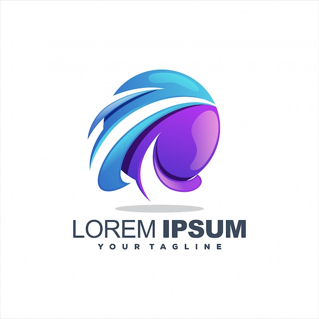 Geweldig verloop abstract logo sjabloon Premium Vector