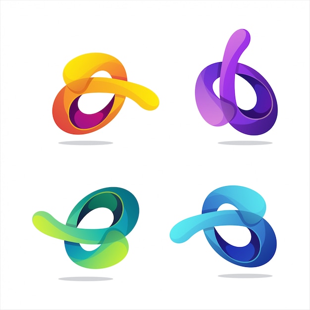 Geweldig verloop abstract logo Premium Vector
