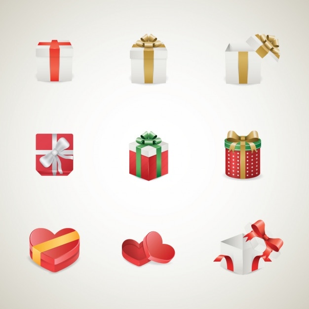  Gift  box  pictogrammen collectie Gratis Vector