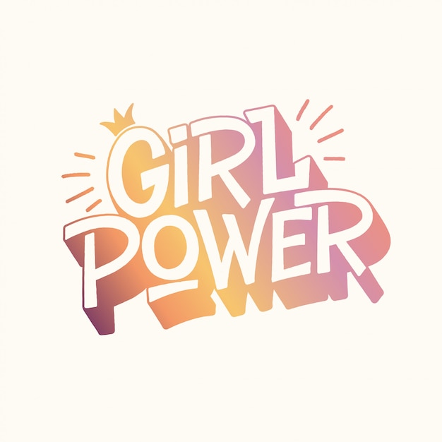 Download Girl power hand belettering | Premium Vector