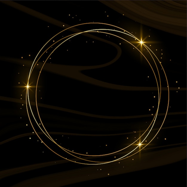 Glanzend gouden frame met glitters en rook Gratis Vector