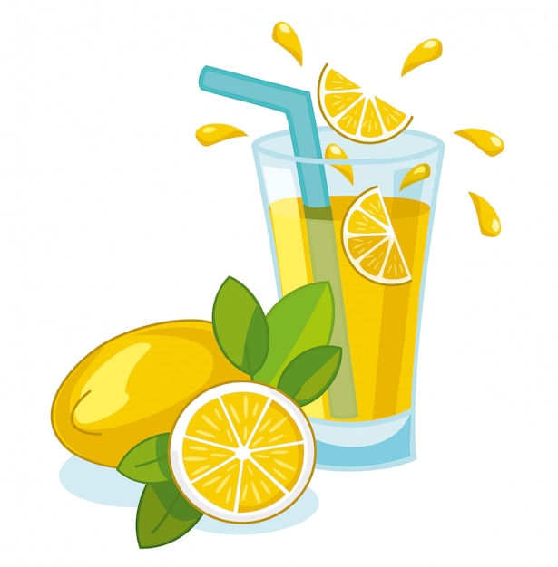 Glas Limonade Illustratie Premium Vector