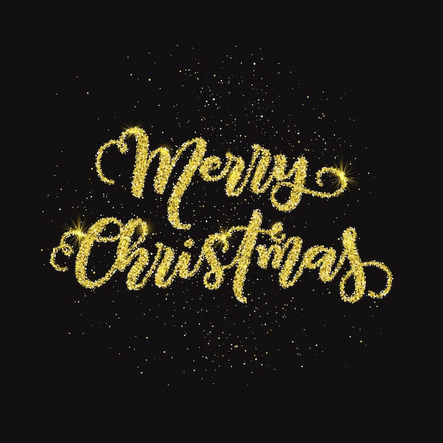 Glitter merry christmas achtergrond | Gratis Vector