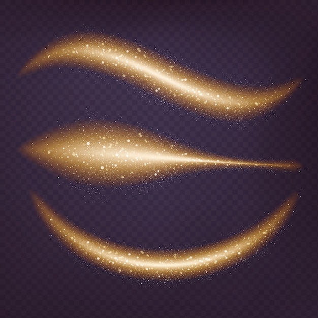 Glitter wave-collectie met gouden sparkles Gratis Vector