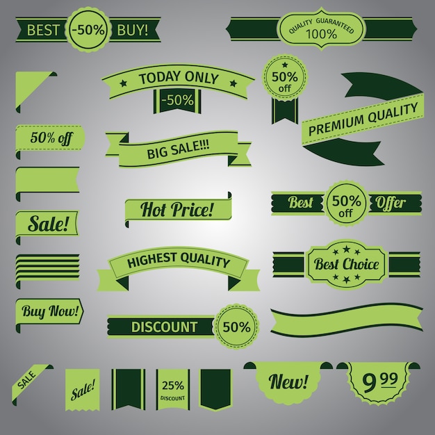 Goedkope retro lint groene set Gratis Vector